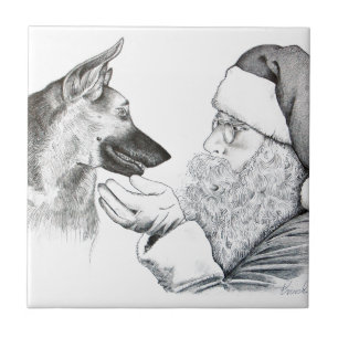 German Shepherd en Santa Tegeltje