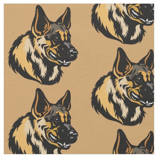 German Shepherd Fabric Stof (Close Up)