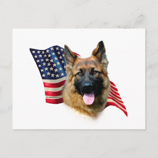 German Shepherd Flag Briefkaart (Voorkant)