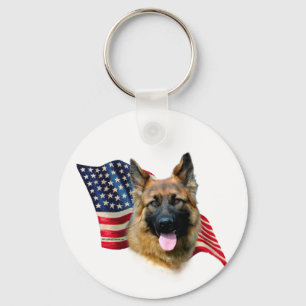 German Shepherd Flag Sleutelhanger