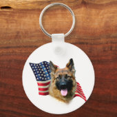 German Shepherd Flag Sleutelhanger (Voorkant)