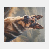 German Shepherd Fleece Deken (Voorkant (Horizontaal))