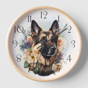 German Shepherd Floral Dog