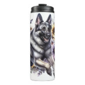 German Shepherd Floral Spirit Thermosbeker (Voorkant)