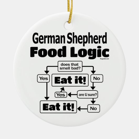 German Shepherd Food Logic Keramisch Ornament (Voorkant)