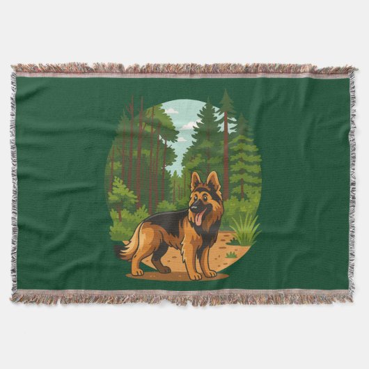 German Shepherd Forest Adventure Dog  Deken (Voorkant)