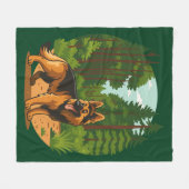 German Shepherd Forest Adventure Dog  Fleece Deken (Voorkant (Horizontaal))