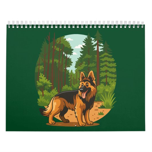 German Shepherd Forest Adventure Dog  Kalender (Hoes)