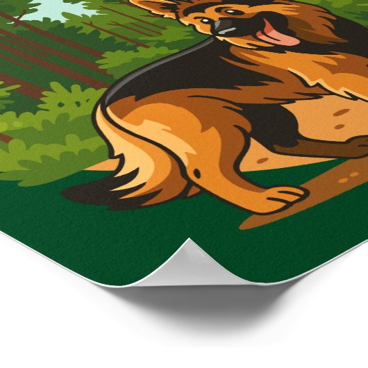 German Shepherd Forest Adventure Dog  Poster (Hoek)