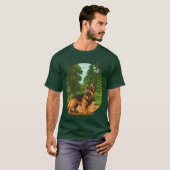 German Shepherd Forest Adventure Dog T-shirt (Voorkant volledig)