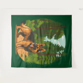 German Shepherd Forest Adventure Dog  Wandkleed (Voorkant (horizontaal))