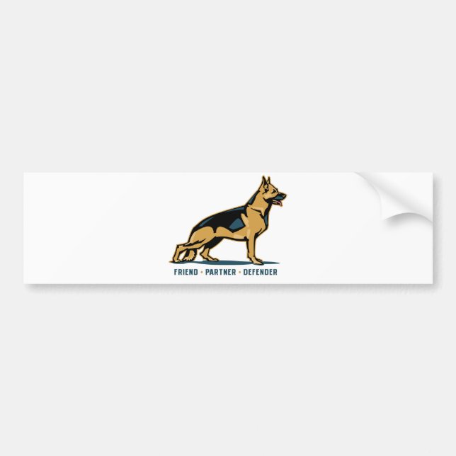 German Shepherd Friend Bumpersticker (Voorkant)