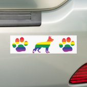 German Shepherd Gay Pride Bumpersticker (Op auto)