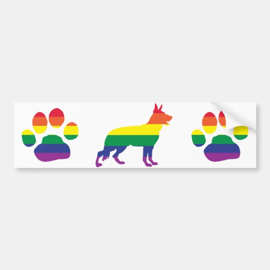 German Shepherd Gay Pride Bumpersticker (Voorkant)