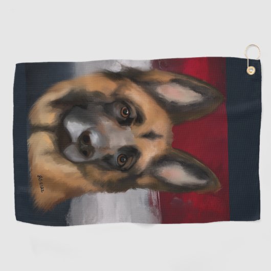 German Shepherd Golfhanddoek (Horizontaal)
