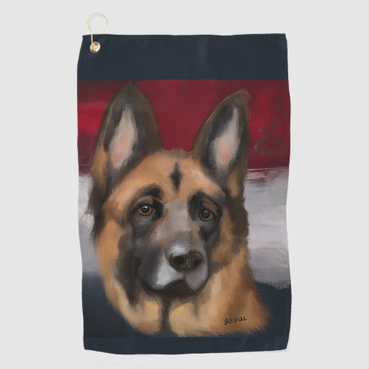 German Shepherd Golfhanddoek (Voorkant)