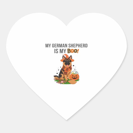 German Shepherd Halloween Costume My German Sheph Hart Sticker (Voorkant)