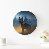 German Shepherd Halloween Scary Grote Klok (Huis)