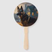 German Shepherd Halloween Scary Handwaaier (Achterkant)