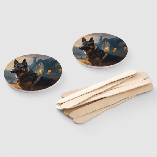 German Shepherd Halloween Scary Handwaaier (Niet-gemonteerd)