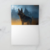 German Shepherd Halloween Scary Kaart (Binnen)