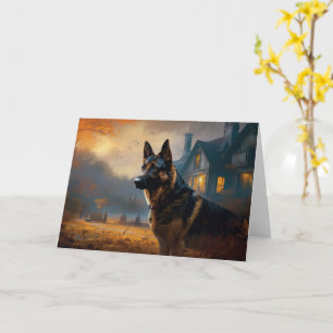 German Shepherd Halloween Scary Kaart