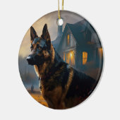 German Shepherd Halloween Scary Keramisch Ornament (Links)