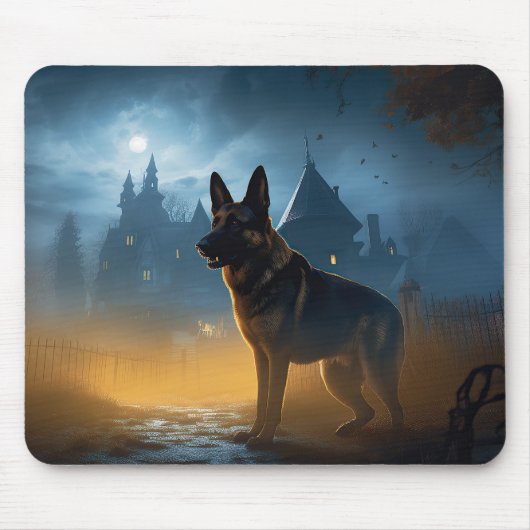 German Shepherd Halloween Scary Muismat (Voorkant)