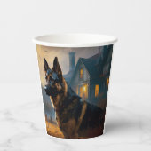 German Shepherd Halloween Scary Papieren Bekers (Voorkant)