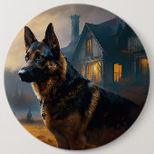 German Shepherd Halloween Scary Ronde Button 6,0 Cm (Voorkant)