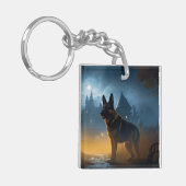 German Shepherd Halloween Scary Sleutelhanger (Voorkant Links)