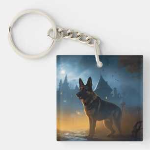 German Shepherd Halloween Scary Sleutelhanger
