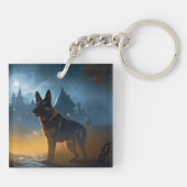 German Shepherd Halloween Scary Sleutelhanger (Achterkant)