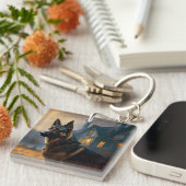 German Shepherd Halloween Scary Sleutelhanger (Voorkant Rechts)