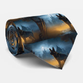 German Shepherd Halloween Scary Stropdas (Opgerold)