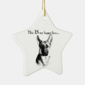 German Shepherd Happy Face Keramisch Ornament (Rechts)