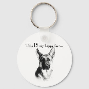 German Shepherd Happy Face Sleutelhanger