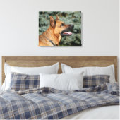 German Shepherd Headshot 1 Canvas Afdruk (Insitu (Slaapkamer))