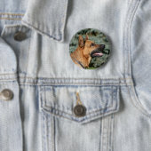 German Shepherd Headshot 1 Ronde Button 5,7 Cm (In situ)