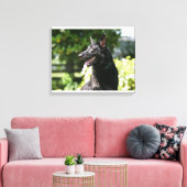 German Shepherd Headshot 2 Canvas Afdruk (Insitu (Woonkamer))