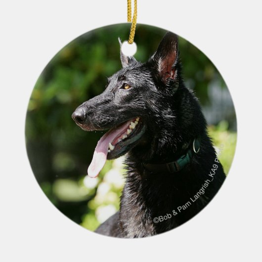 German Shepherd Headshot 2 Keramisch Ornament (Voorkant)