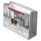 German Shepherd Holiday Gift Bag Groot Cadeauzakje (Voorkant Gekanteld)