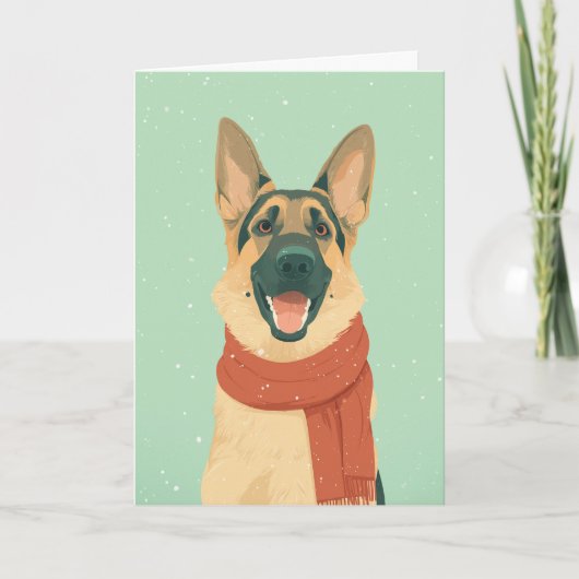 German Shepherd Holiday Greeting Kaart (Voorkant)