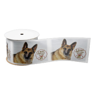 German Shepherd Holiday Satin Ribbon Lint