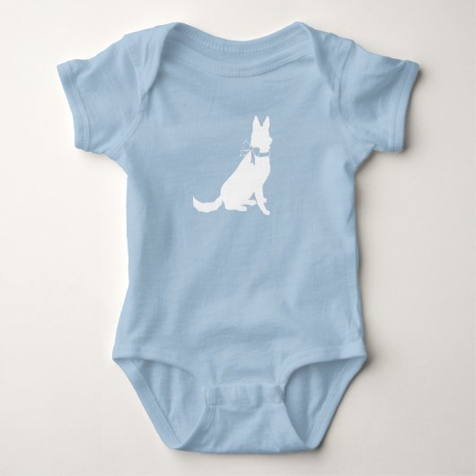 German Shepherd-hond baby shower Romper (Voorkant)