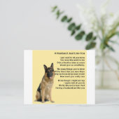German Shepherd Husband Poem Briefkaart (Staand voorkant)