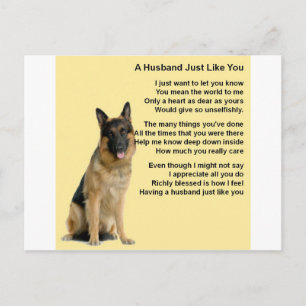 German Shepherd Husband Poem Briefkaart
