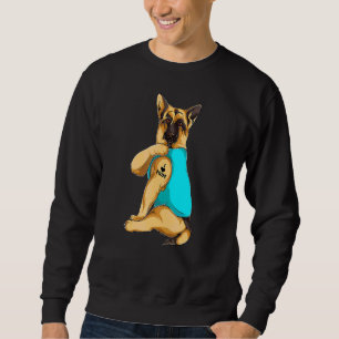 German Shepherd I Love Mam Tattoo Apparel Dog Ma Trui