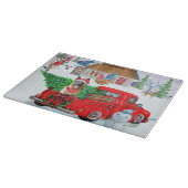 German Shepherd in Kerstmis Delivery Truck Snow Snijplank (Hoek)