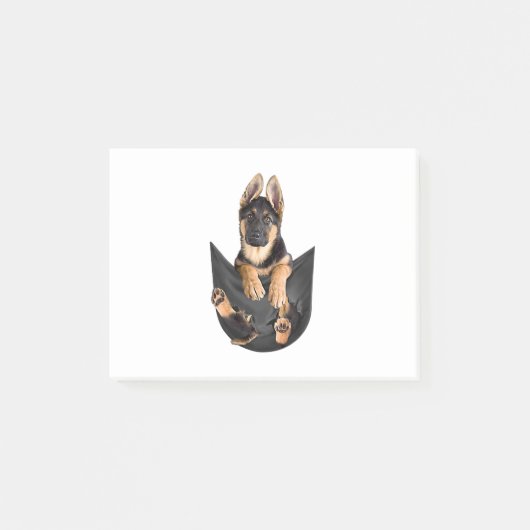 German Shepherd in Pocket T-Shirt Funny Dog Lover Post-it® Notes (Voorkant)